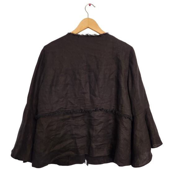Chico's Bell Sleeve 100% Linen Weight Jacket Size 1 - Picture 4 of 6